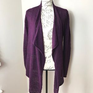 Express Purple Open Front Cardigan